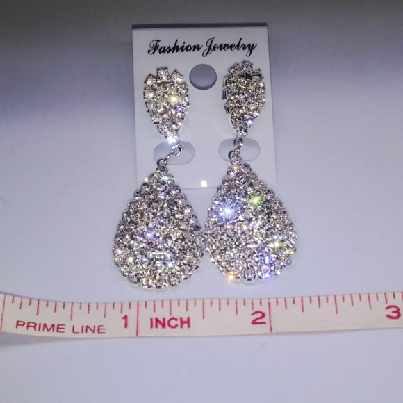 🎀 Full Crystal Rhinestone Drop Earings - Picture 4 of 7